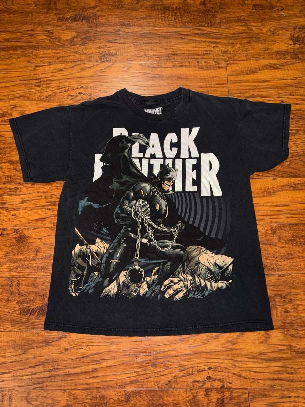 Marvel Black Panther Battling Comic Art Graphic T-Shirt Size LG
